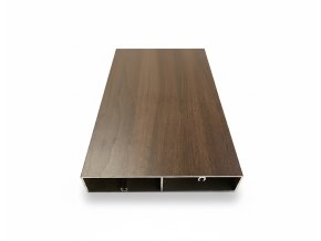Hliníkový profil plaňka 120 dekor tmavy dub rozměr 120 x20x1,2 mm délka 4,5 m Cena za kus