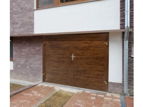 Křídlová vrata ZEUS ekonomy 2375/2150 zlatý dub s hliníkovým rámem