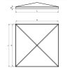 Stříška pro sloup jakl 100x100 typ ROOF 10S  povrchová úprava Ral 7016 jemná struktura