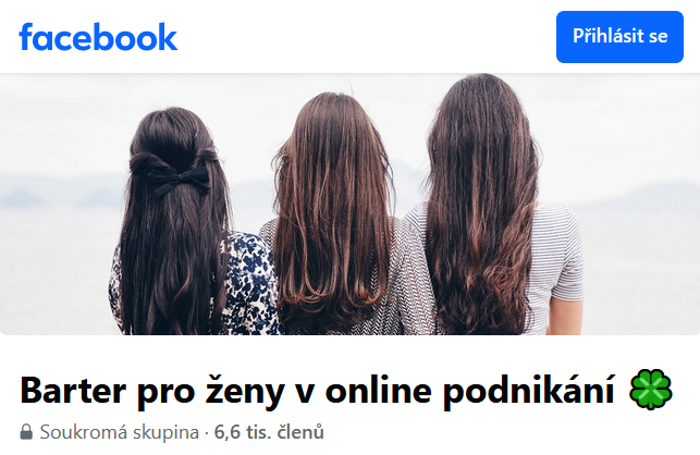 Facebooková skupina Barter pro ženy v online podnikání