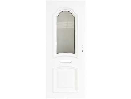 Výplň do vstupních dveří – bílá s dekoračním sklem (šířka 76 cm)