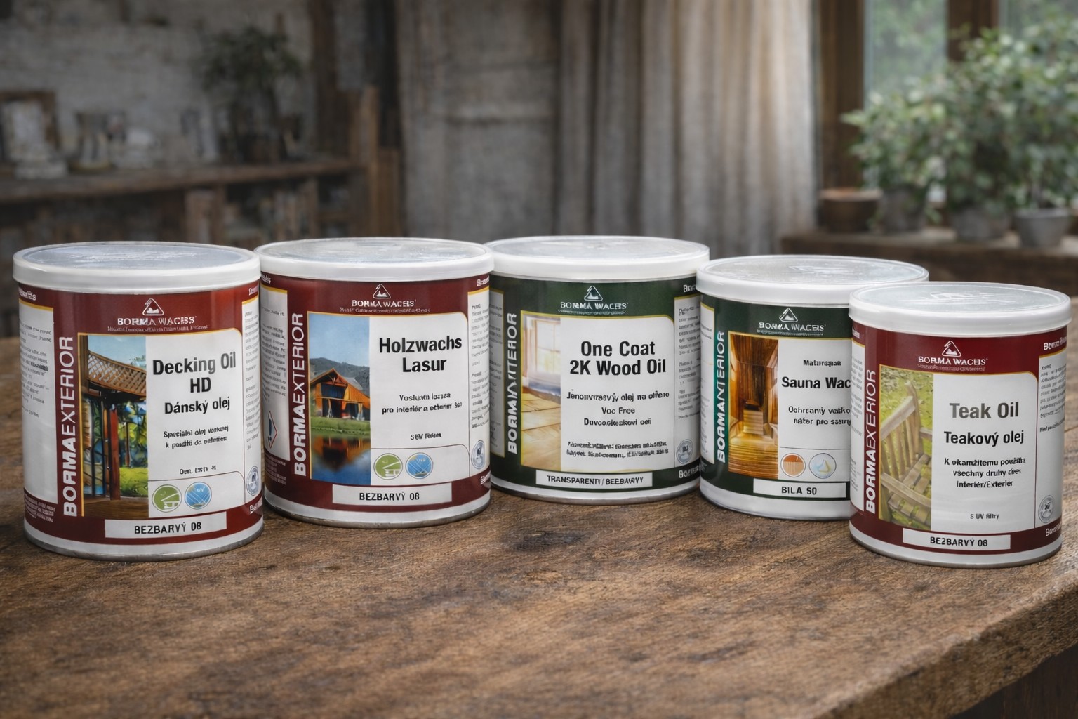 oleje na dřevo Borma Wachs