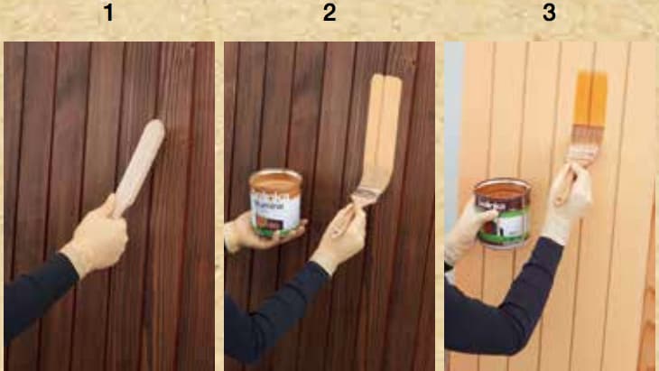 Zesvětlení dřeva natřeného tmavou lazurou