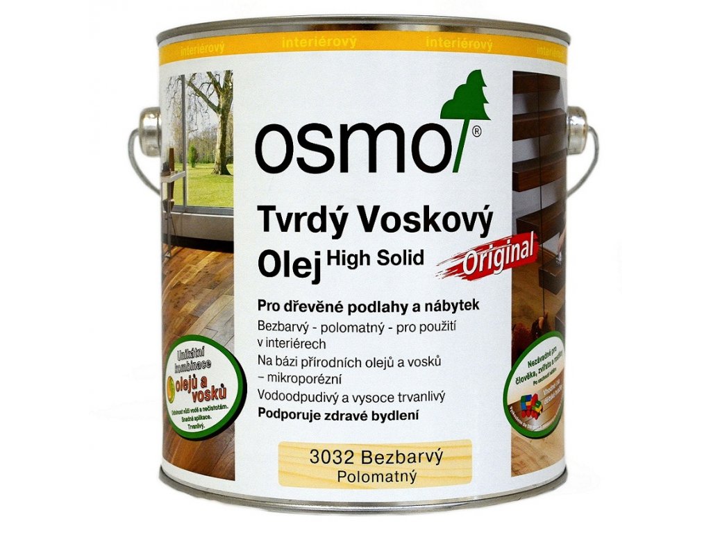 Osmo tvrdý voskový olej ORIGINAL 0,75l BEZBARVÁ, hedváb. polomat 3032
