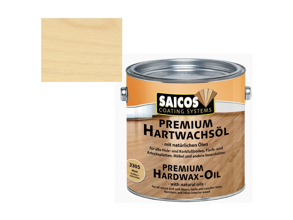 Saicos tvrdý voskový olej Premium BEZBARVÝ MAT 3305 (Velikost balení 25 l)