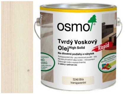 Osmo Tvrdý voskový olej RAPID 2,5L 3240 transparentní bílý  + dárek dle vlastního výběru k objednávce