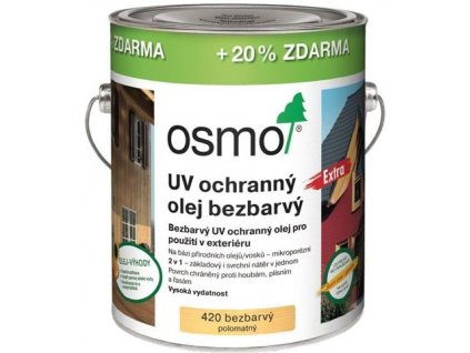 Osmo UV OCHRANNÝ OLEJ EXTRA S OCHRANOU NÁTĚRU 3L 420 bezbarvý (za cenu 2,5L balení)  + dárek dle vlastního výběru k objednávce