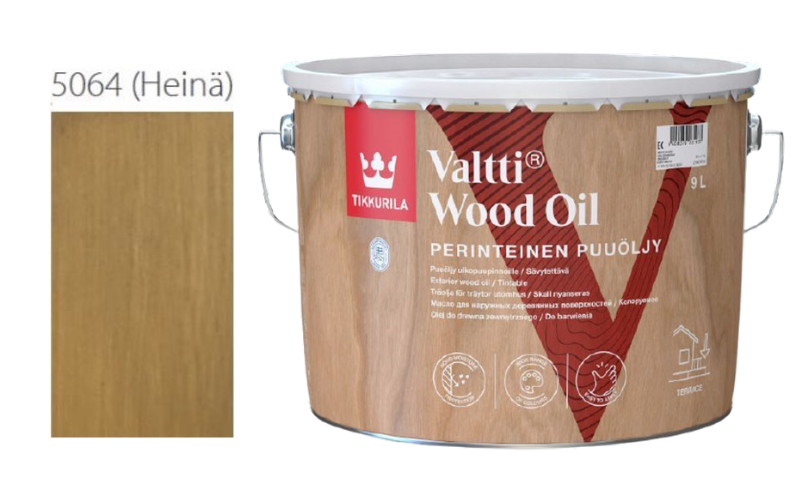 Tikkurila Valtti Wood Oil - PUUÖLJY - 9L - 5064 Heinä + dárek v hodnotě ...