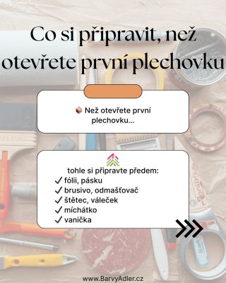 Než otevřete první plechovku, zastavte se na chvilku ✋ Správná příprava vám ušetří čas, nervy i barvu – a hlavně zajistí,...