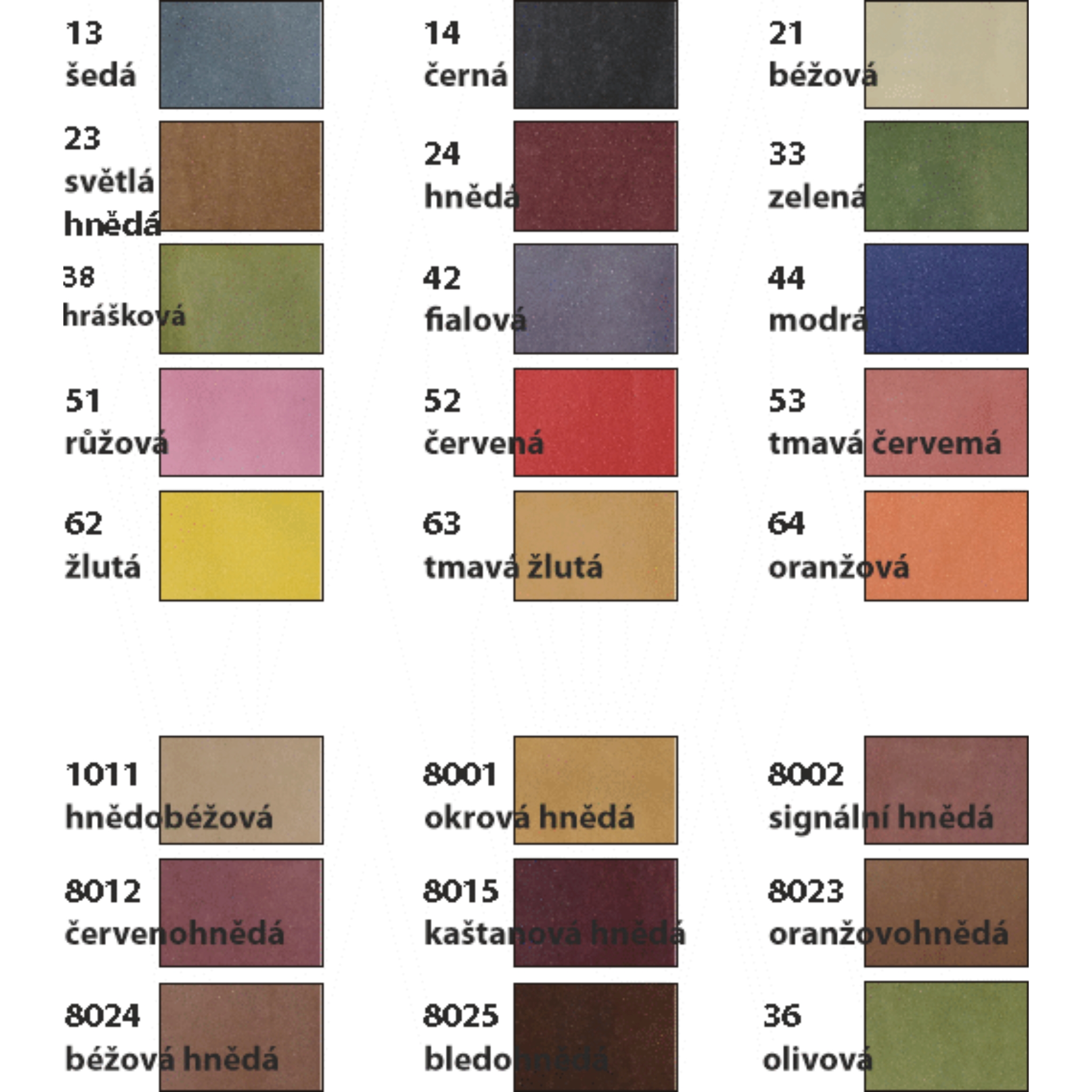 Vzorník barev na semiš