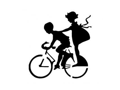 Děti na kole - plastová šablona 211