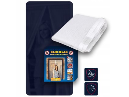 MOSKITIERA MAGNETYCZNA Na Drzwi Balkonowe 80 90 100 x 210 220 Z MAGNESAMI EAN GTIN 5905953634744