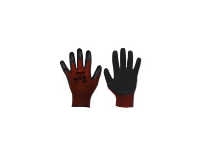 gloves flash grip red latex size 8