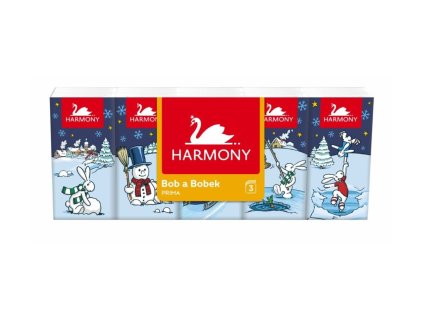 Harmony kapesník 3vr Bob a Bobek 10x10pcs