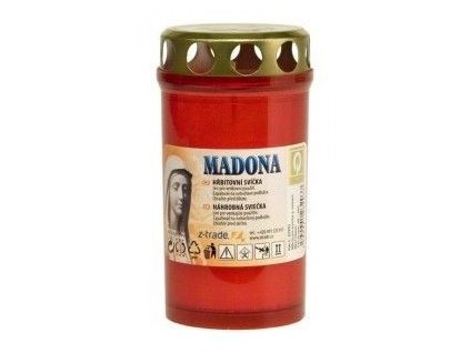 1311217 madona hrbitovni svicka s vickem cervena 60x115 mm