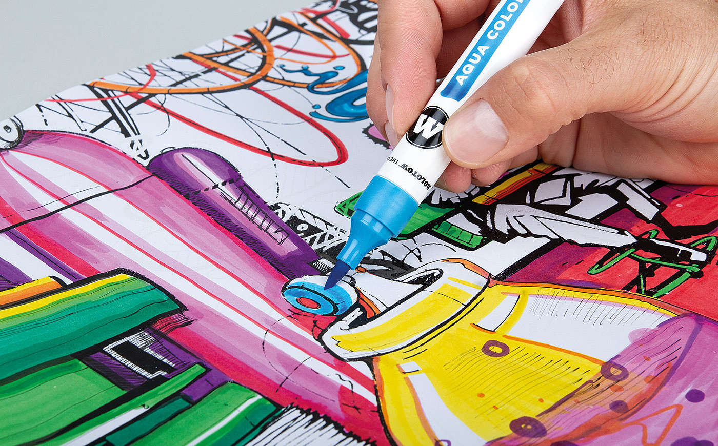 Molotow Aqua color brush - štětcové fixy 