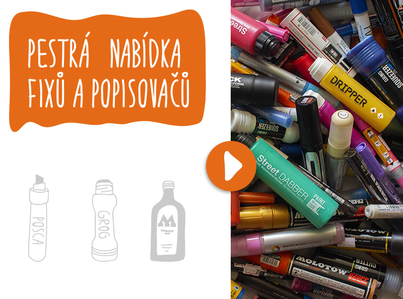 Fixy a popisovače na kov, dřevo, plast, textil, papír, graffiti