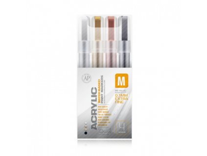 Montana Acrylic 0,7 mm metallic 4 set  Výhodné balení