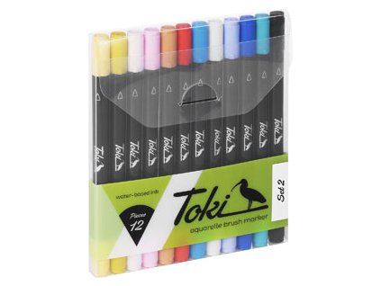 Toki Aquarelle brush marker 12 set B  Výhodné balení