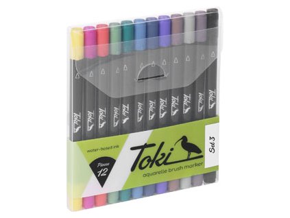 Toki Aquarelle brush marker 12 set C  Výhodné balení