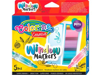 Colorino Window sada křídových fixů na sklo 5 set  Výhodné balení