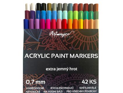 Artmagico Akrylové fixy 0,7 mm - sada 42 ks  Výhodné balení