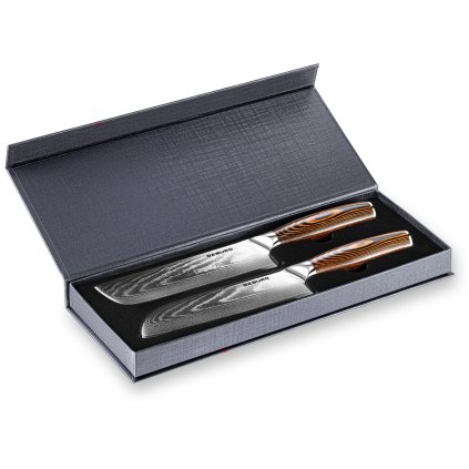 Sada kuchyňských nožů Seburo SUBAJA Damascus, 2 ks (Nakiri 17,5 cm + Santoku 17,5 cm)