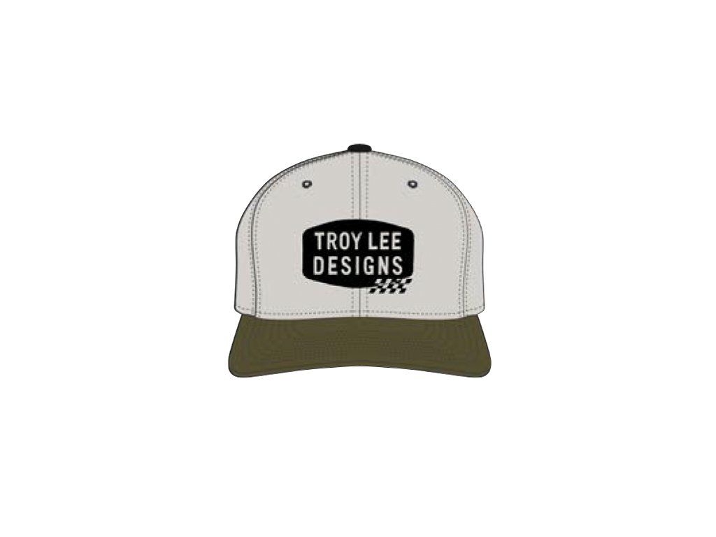 TroyLee Designs Kšiltovka Curved Snapback Stamp Vintage White / Olive