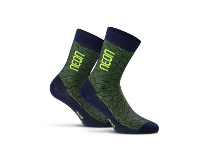 Ponožky NEON 3D Yellow Fluo Blue (Varianta Velikost M (39-42))