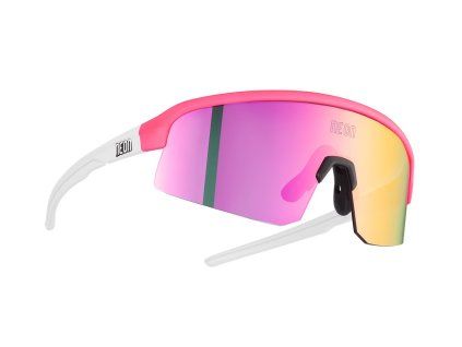 Brýle VIPER, rámeček WHITE PINK, skla MIRROR VIOLET CAT 3, velikost S