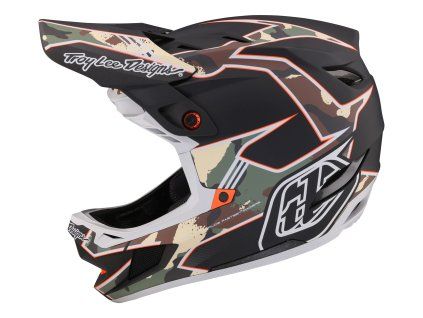 TroyLee Designs Helma D4 Composite Mips Matrix Camo Army Green