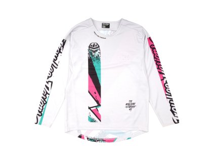 TroyLee Designs DĚTSKÝ DRES S DLOUHÝM RUKÁVEM SPRINT FULL PULL CHALK (Velikost XL)
