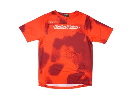 TroyLee Designs DĚTSKÝ DRES S KRÁTKÝM RUKÁVEM SKYLINE FLARED FIERY RED (Velikost XL)