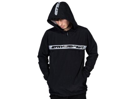 Stay Strong reflexní bunda na zip do čtvrtiny – černá (Velikost L)