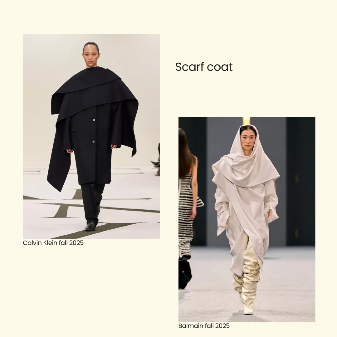 scarf coat, oblečení na podzim a zimu, zimní móda, móda pro ženy, módní trendy 2025, česká značka, slowfashion, pomalá móda, inspirace oblečení pro ženy