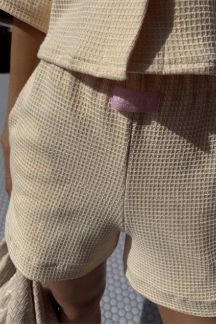 šortky z české látky waffle shorts