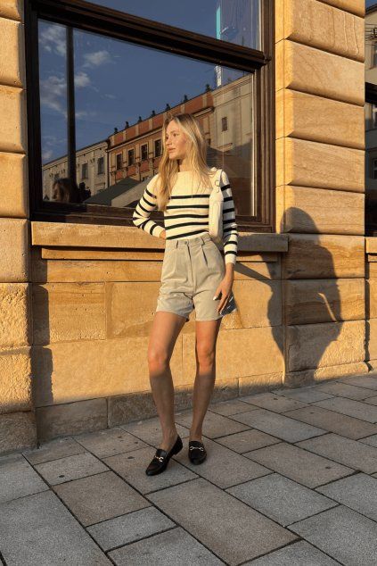 elegantní šortky šedozelené