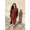 set se zavinovací sukní a mikinou hnědý