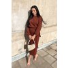 úpletový set se sukní tmavě hnědý