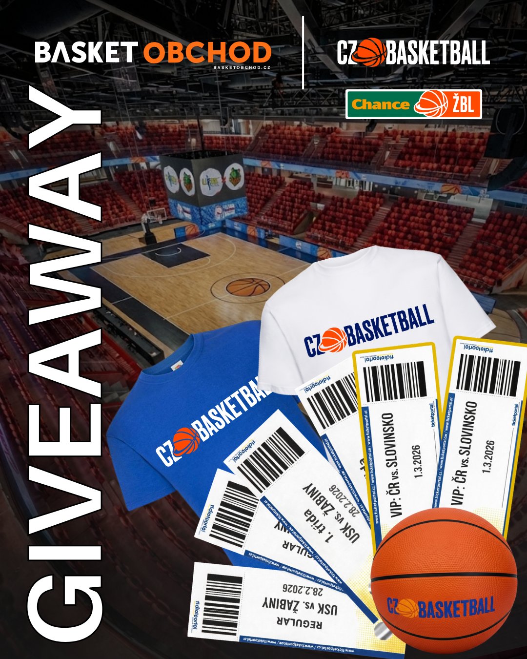 Giveaway – VIP vstupy, trika a míče CZ.BASKETBALL