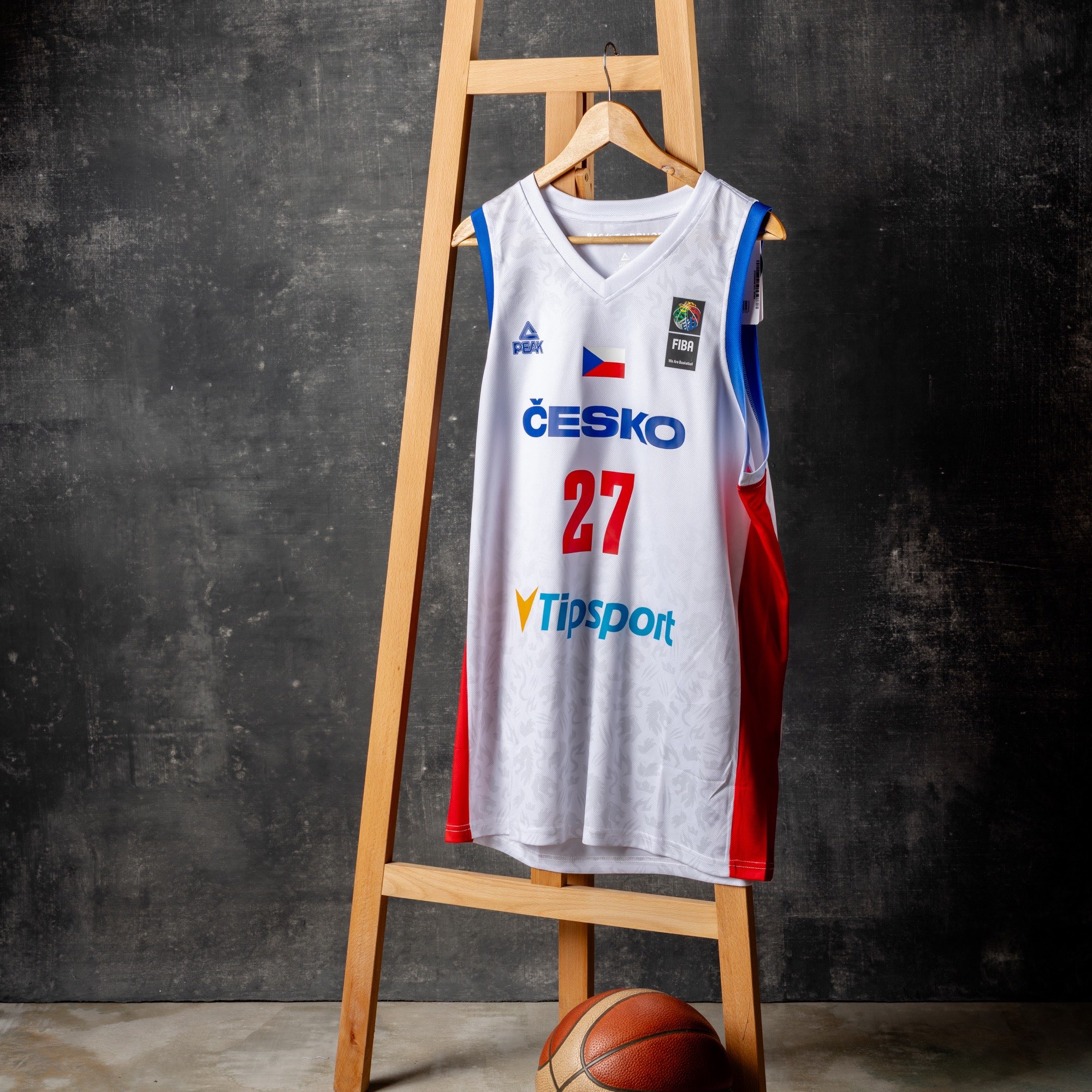Peak-CZ BASKETBALL Autentický reprezentační basketbalový dres CZ BASKETBALL – pánský, domácí bílý Velikost oblečení: 2XL