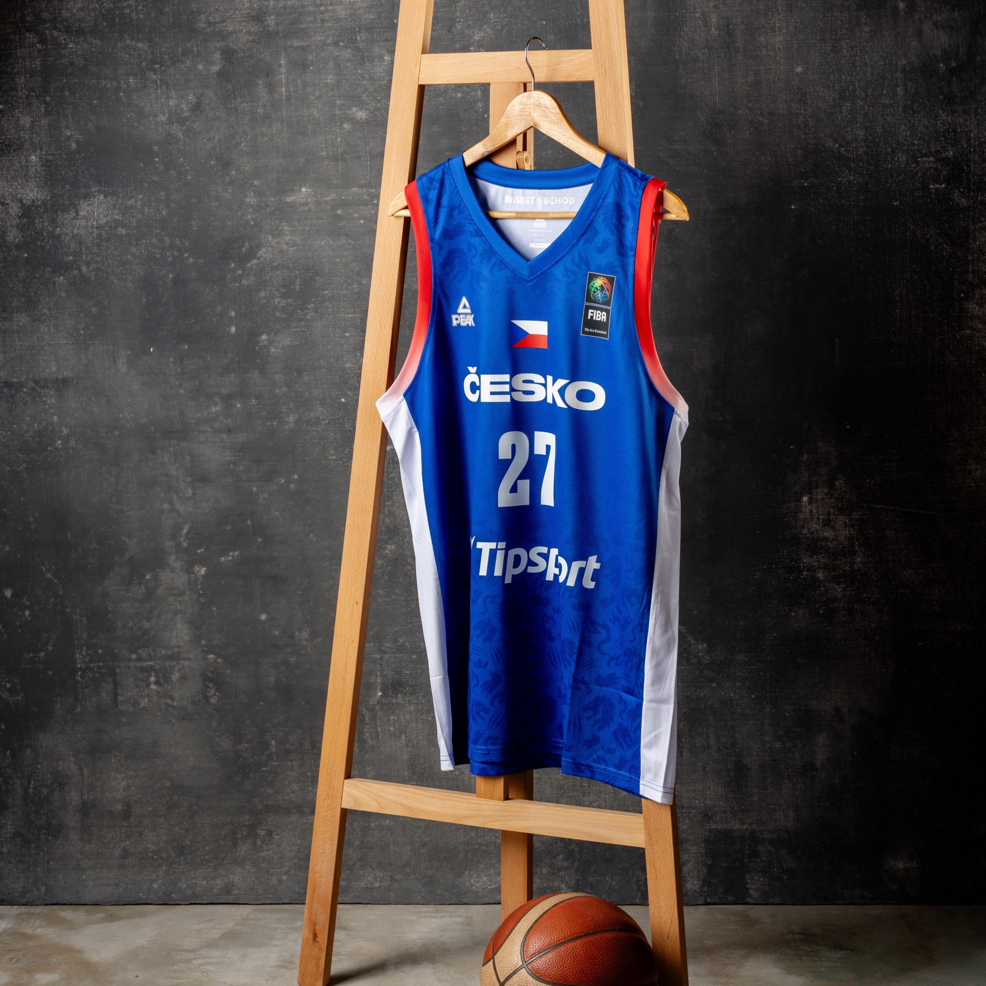 Peak-CZ BASKETBALL Autentický reprezentační basketbalový dres CZ BASKETBALL – pánský, venkovní modrý Velikost oblečení: XL