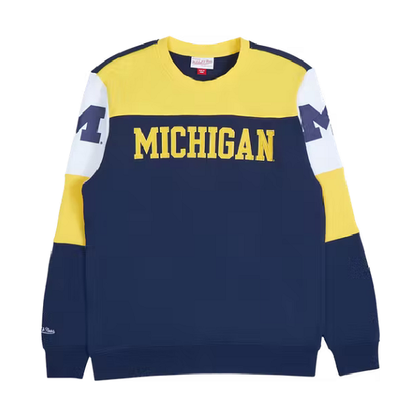 Mitchell & Ness Overtime Fleece Crew Michigan Wolverins Velikost oblečení: M