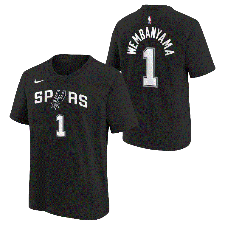 Nike Dětské N&N Tee -Icon San Antonio Spurs Wembanyama Victor Velikost oblečení: S