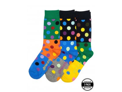 Ponožky Meatfly Lexy Green dots, Triple pack