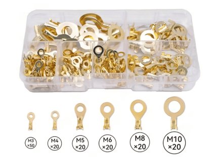 Sada očkových konektorů (M3, M4, M5, M6, M8, M10) - 150ks