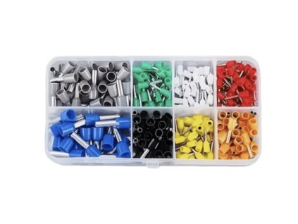 Sada izolovaných kabelových dutinek 400 ks – rozsah 0,5–6 mm²