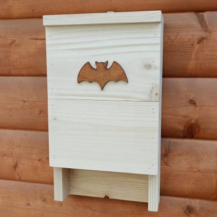 Bat box BAT-MAN Box with silhouette, natural wood