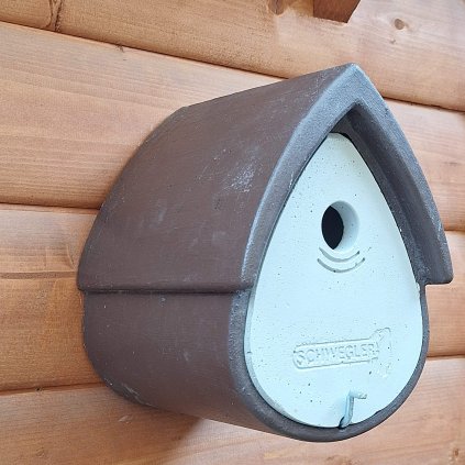 Nesting box for tits Schwegler 1MR wood-concrete, waterdrop, brown II.