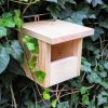 Half-nesting box for birds BAT-MAN Phoeni suitable for black redstarts, made of natural wood